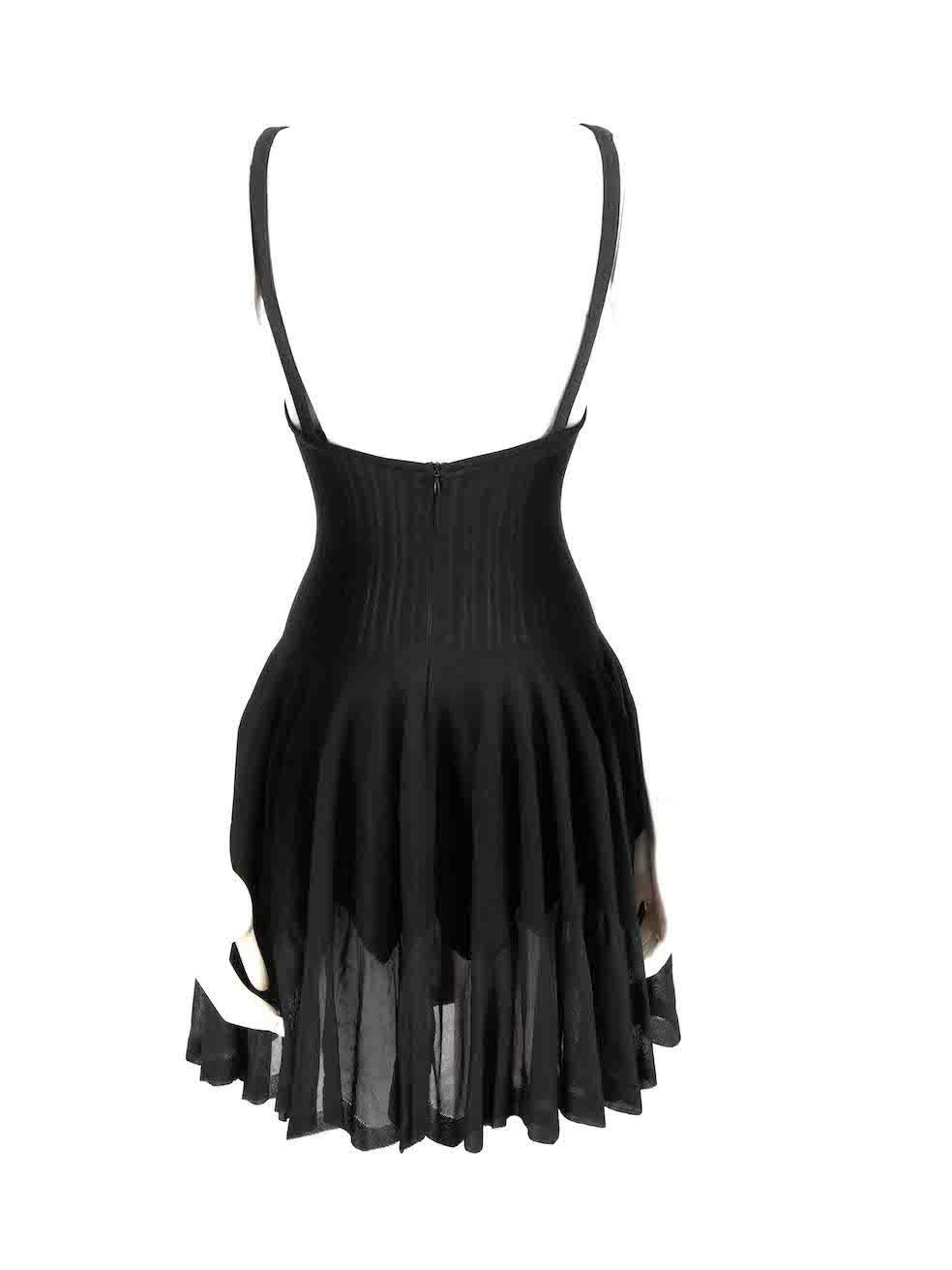 Alaïa Black Boat Neck Sleeveless Mini Dress Size M In Good Condition For Sale In London, GB