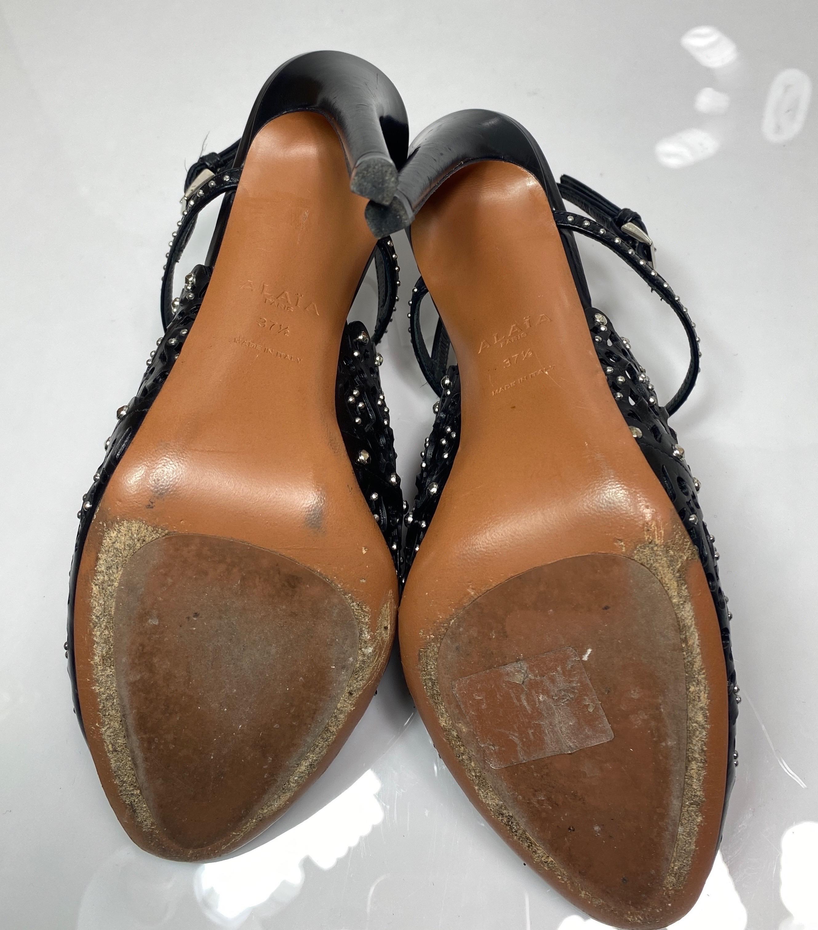 Alaia Black “Bottines” slingback heels - Size 37.5 For Sale 6