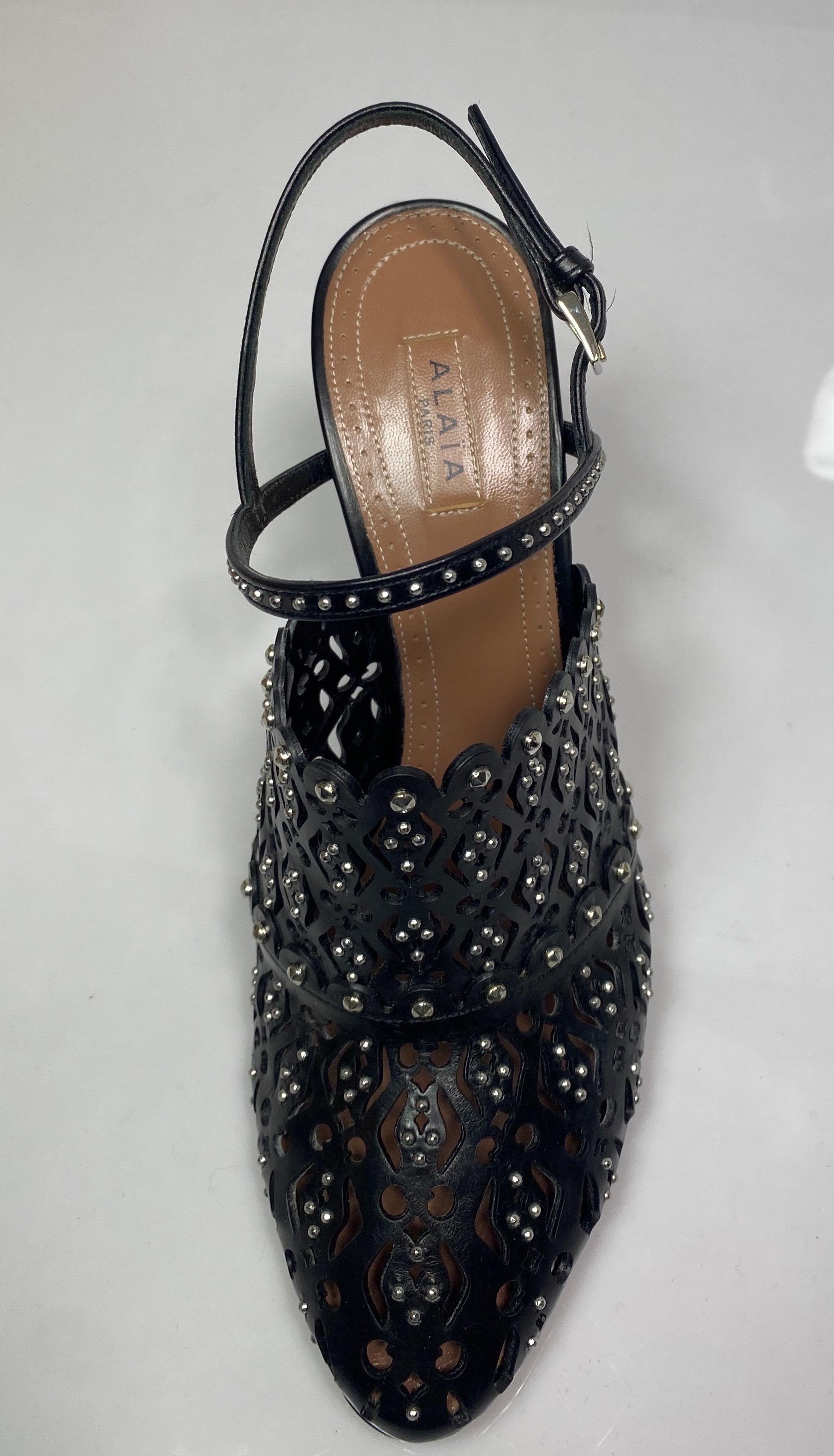 Women's Alaia Black “Bottines” slingback heels - Size 37.5 For Sale