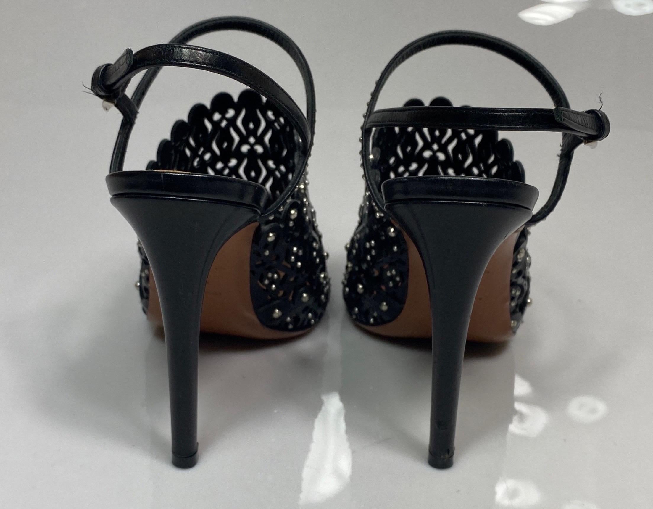 Alaia Black “Bottines” slingback heels - Size 37.5 For Sale 3