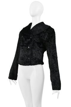 Alaia Black Chenille Double Breasted Jacket 1992