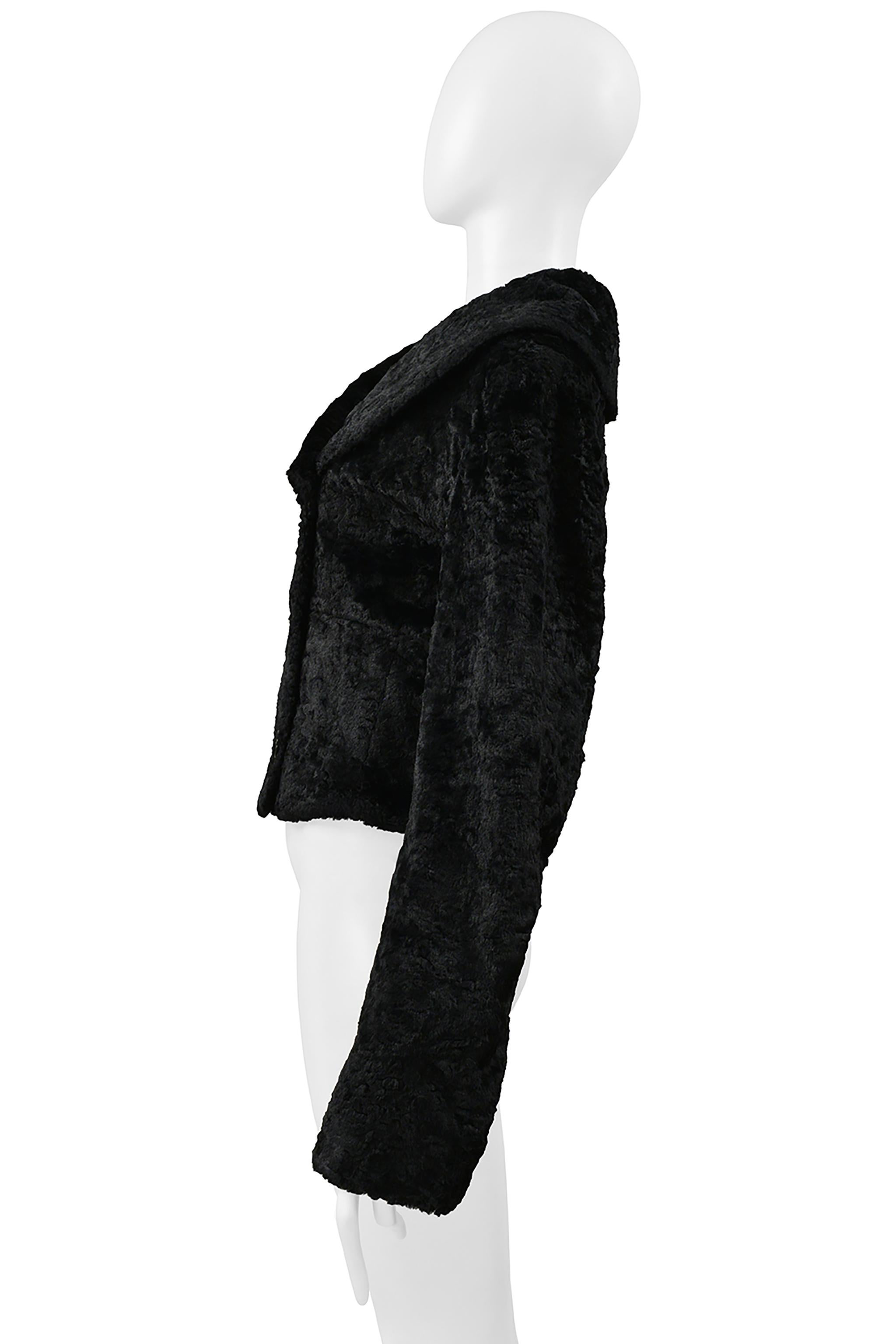 Women's Alaia Black Chenille Double Breasted Jacket 1992 For Sale