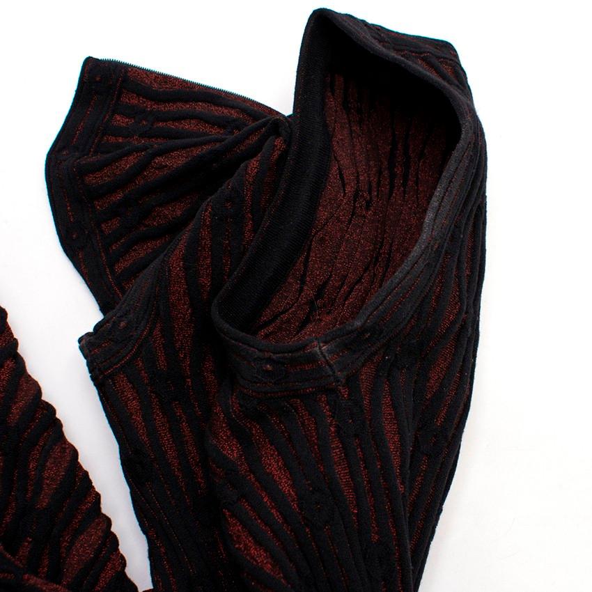 Alaia Black & Cherry Knit Midi Dress US 8 6