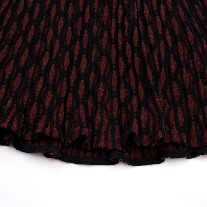 Alaia Black & Cherry Knit Midi Dress US 8 2
