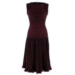 Alaia Black 
Cherry Knit Midi Dress US 8
