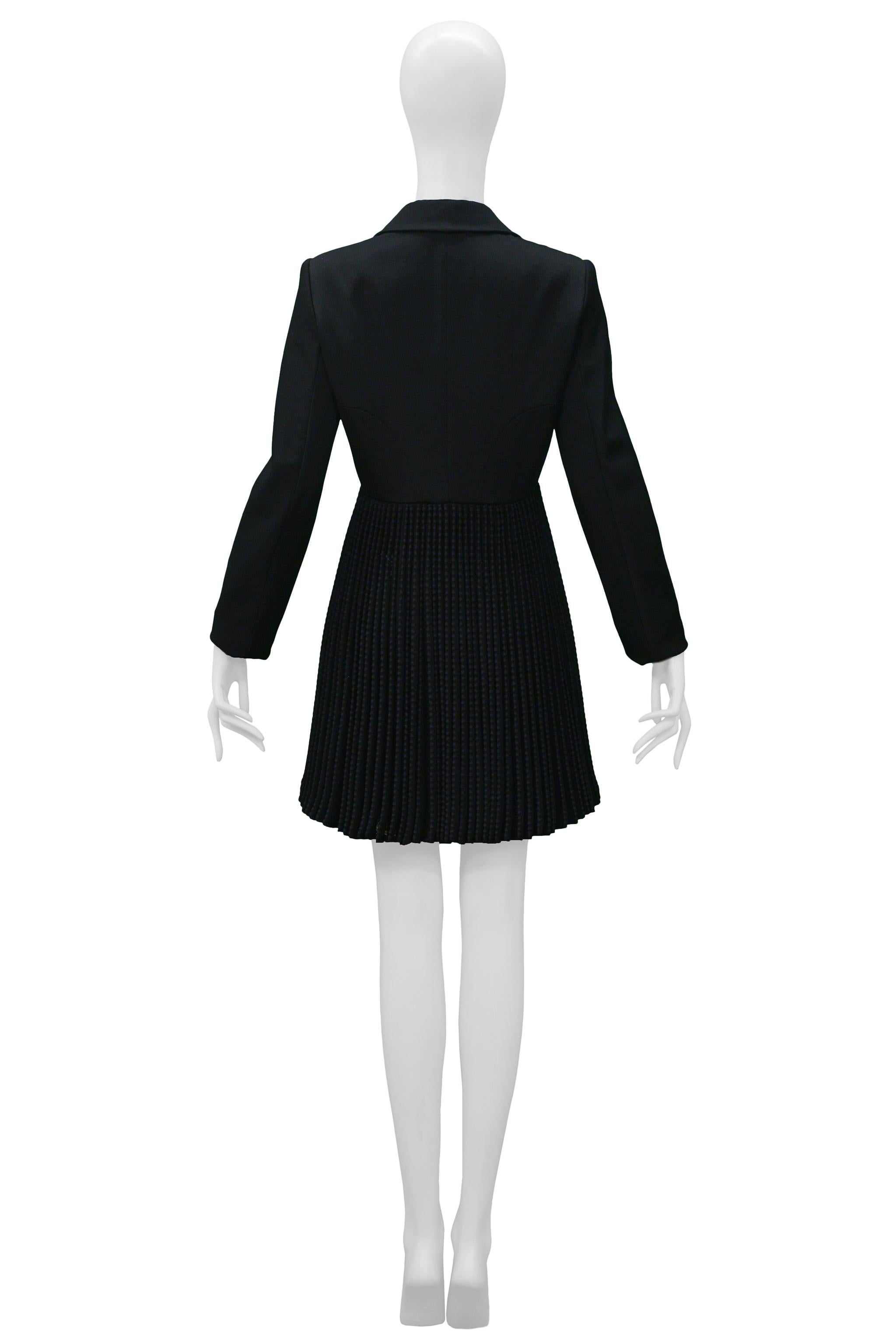 Alaia Black Coat With Pleated Lace Skirt 1