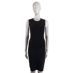 ALAIA Schwarzes SCALLOPED JACQUARD KNIT Kleid aus Baumwollmischung XS