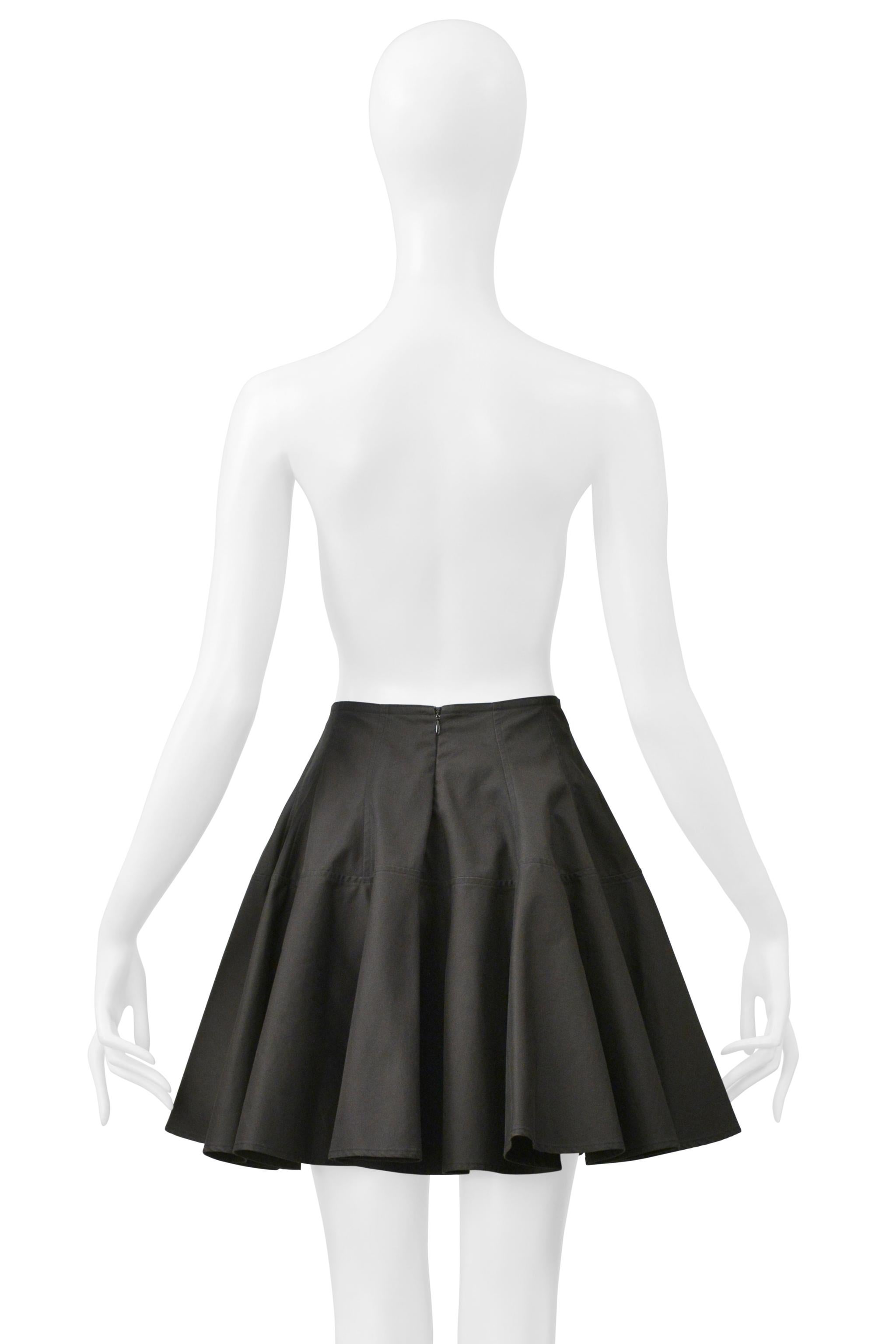 Alaia Black Cotton Mini Sweetheart Skirt With Panels 1