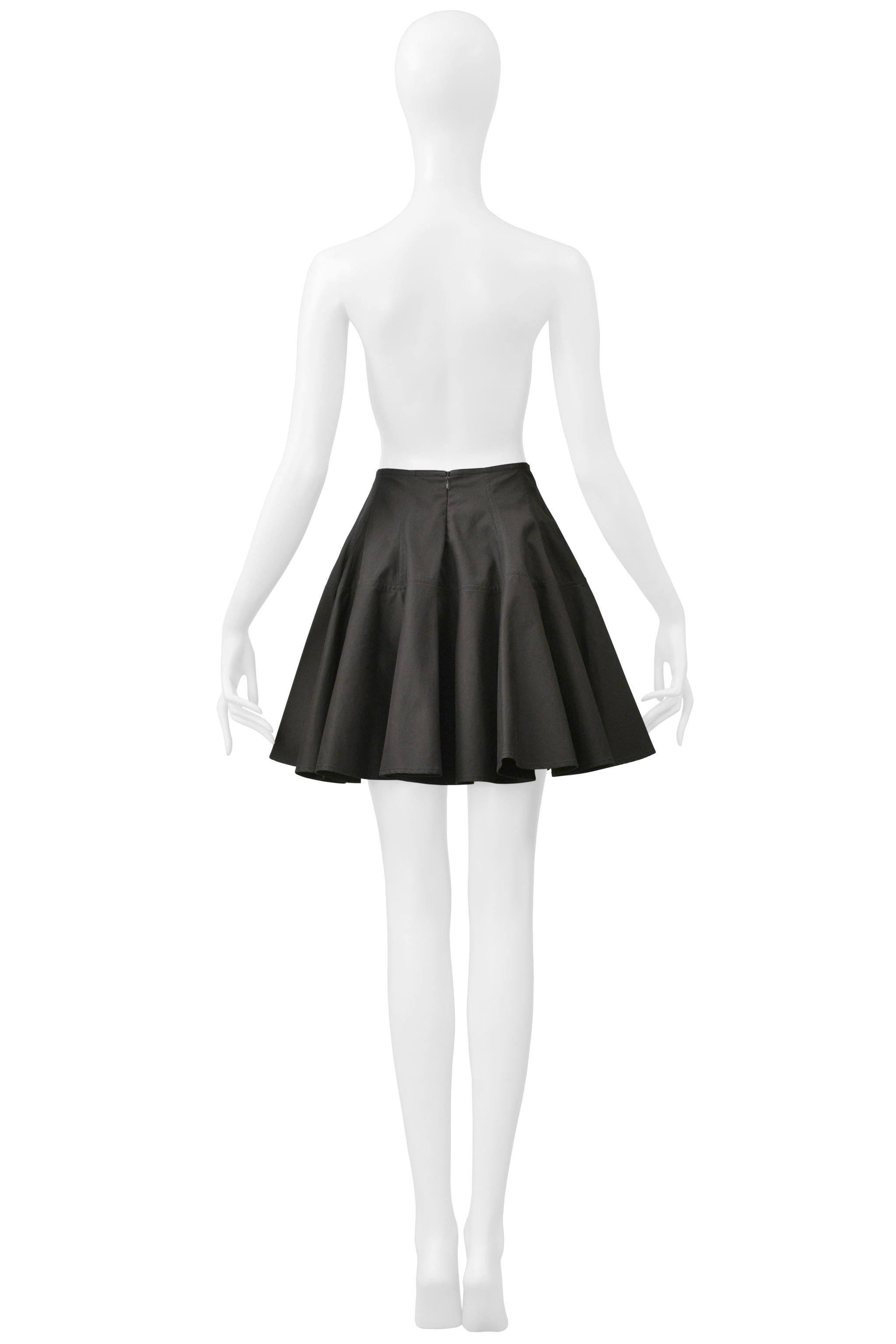 Alaia Black Cotton Mini Sweetheart Skirt With Panels 3