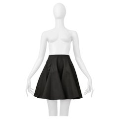 Alaia Black Cotton Mini Sweetheart Skirt With Panels