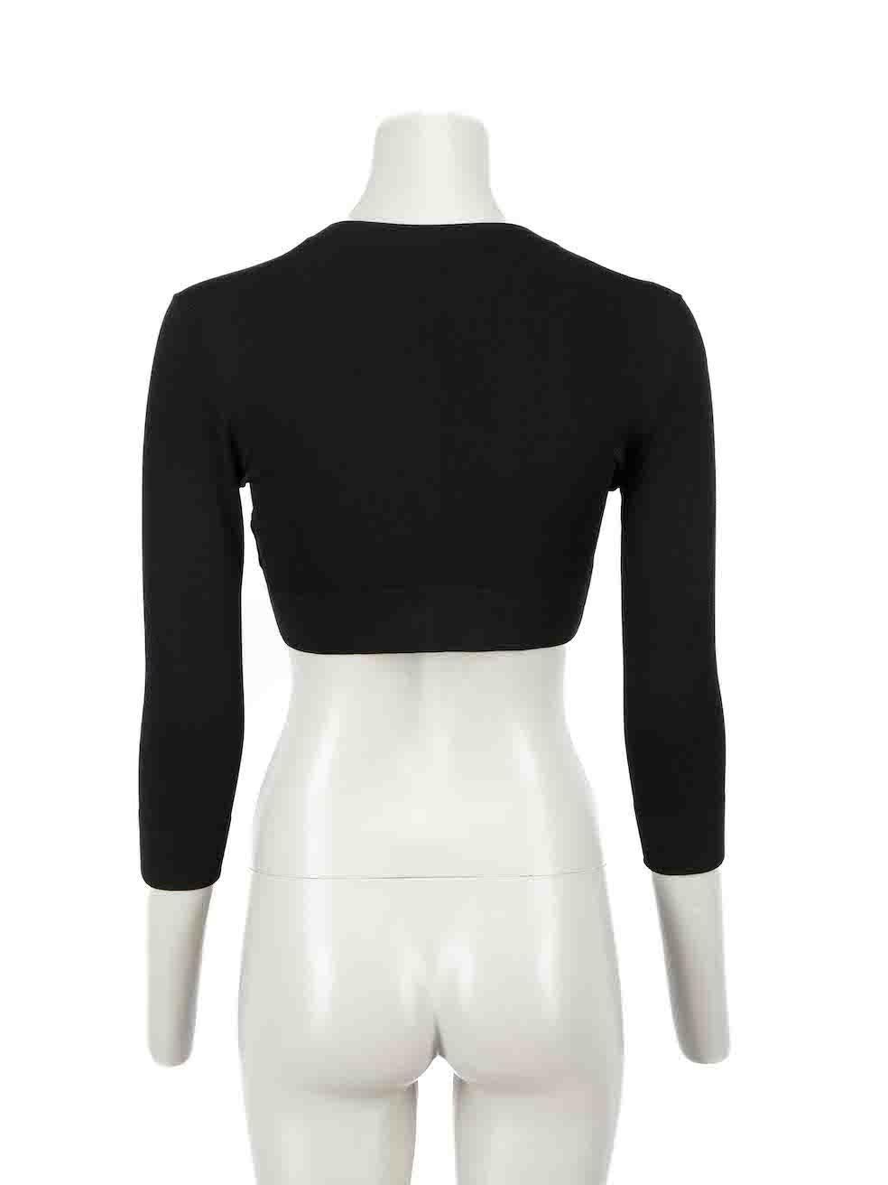 Alaïa Black Cropped Buttoned Cardigan Size S In Excellent Condition In London, GB