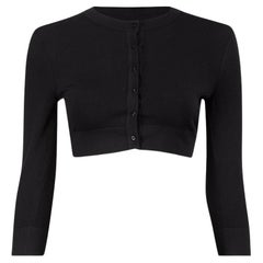 Alaïa Black Cropped Buttoned Cardigan Size S