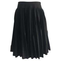 Alaia Black Double Pleated Volume Skirt 1990s