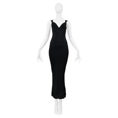 Alaia Black Evening Gown With Lace Hem And Multi Straps 1990