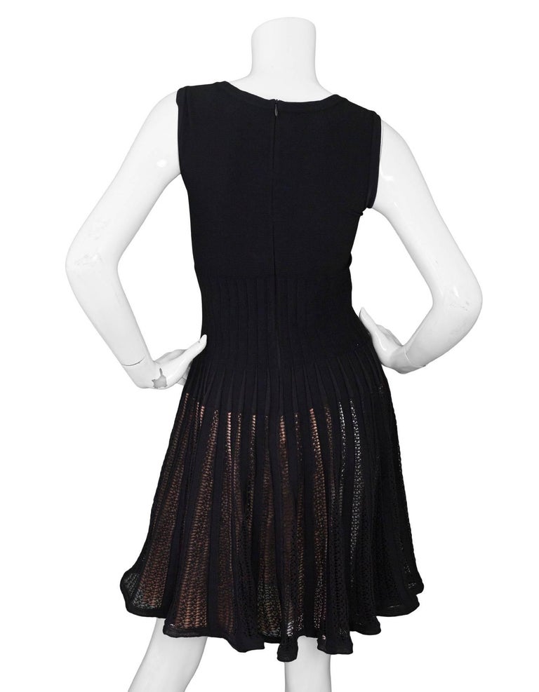Alaia Black Skater Dress With Nude Underlay Sz Fr40 For Sale At