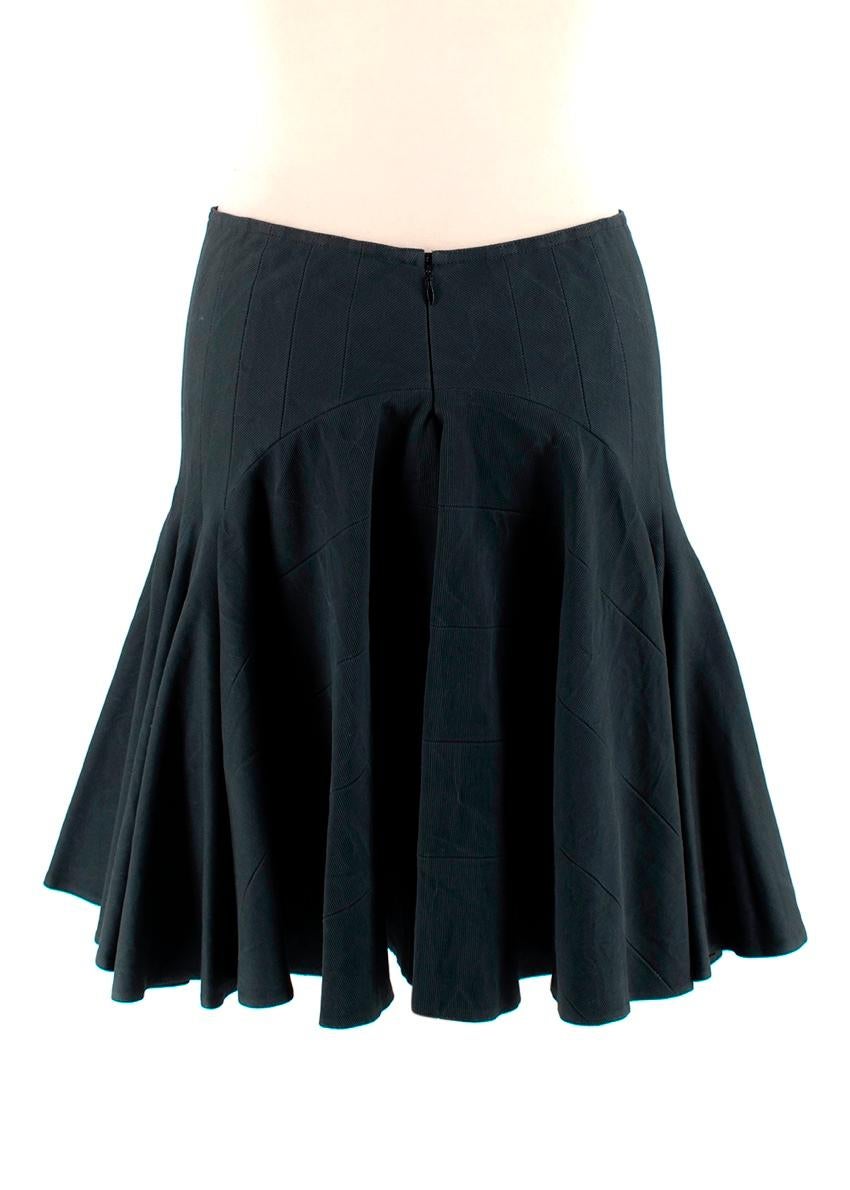 black flared mini skirt