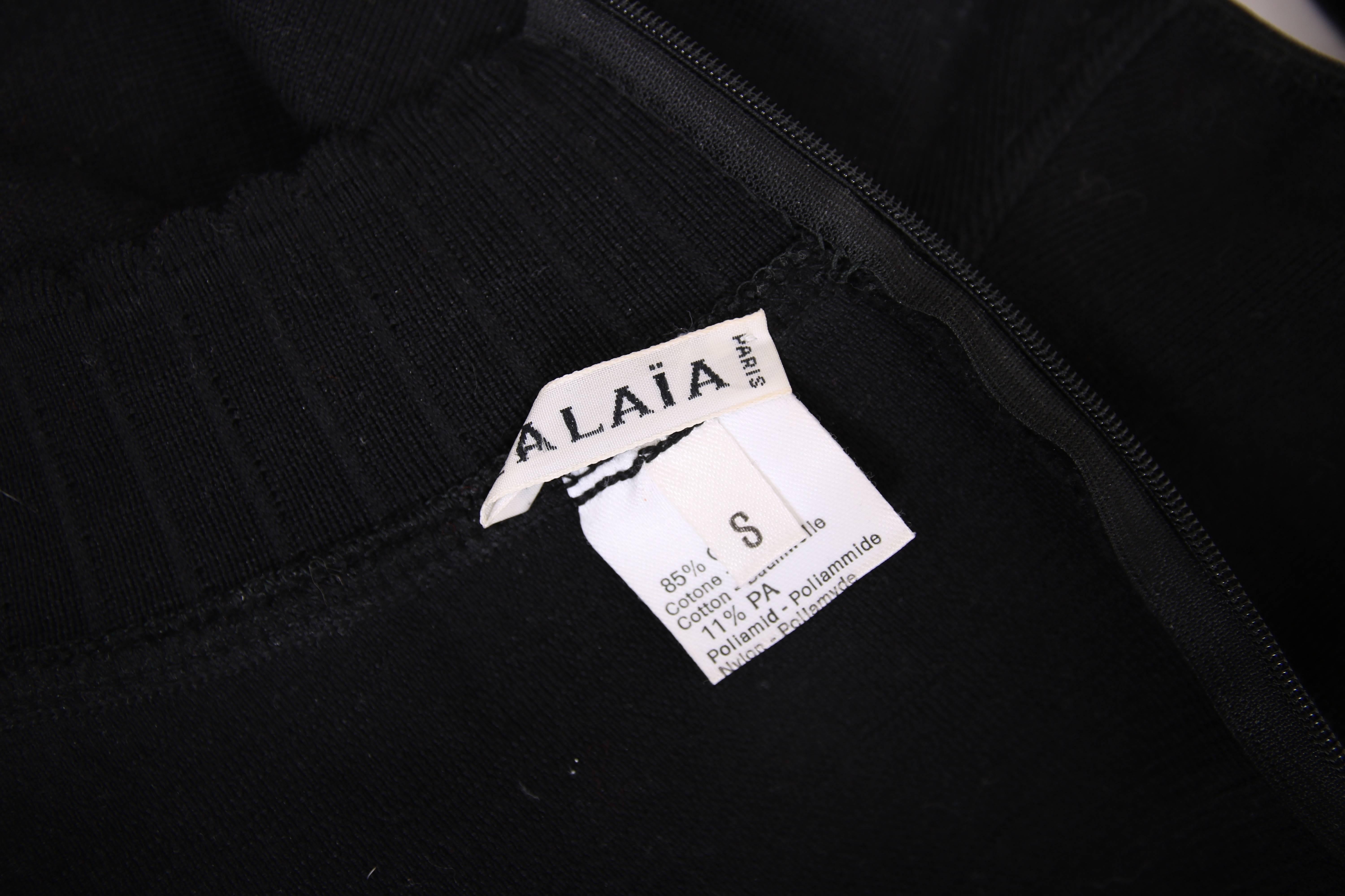 Women's Alaia Black Halter Stretch Bodysuit W/Scallop Hem For Sale