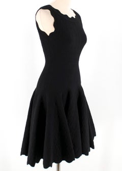 Alaia Black Jacquard-knit Scalloped Wool Mini Dress	36