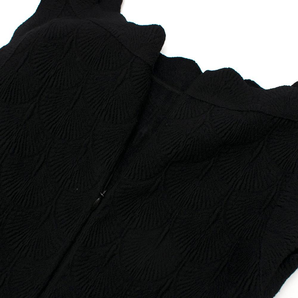 Women's Alaia Black Jacquard-knit Scalloped Wool Mini Dress	36