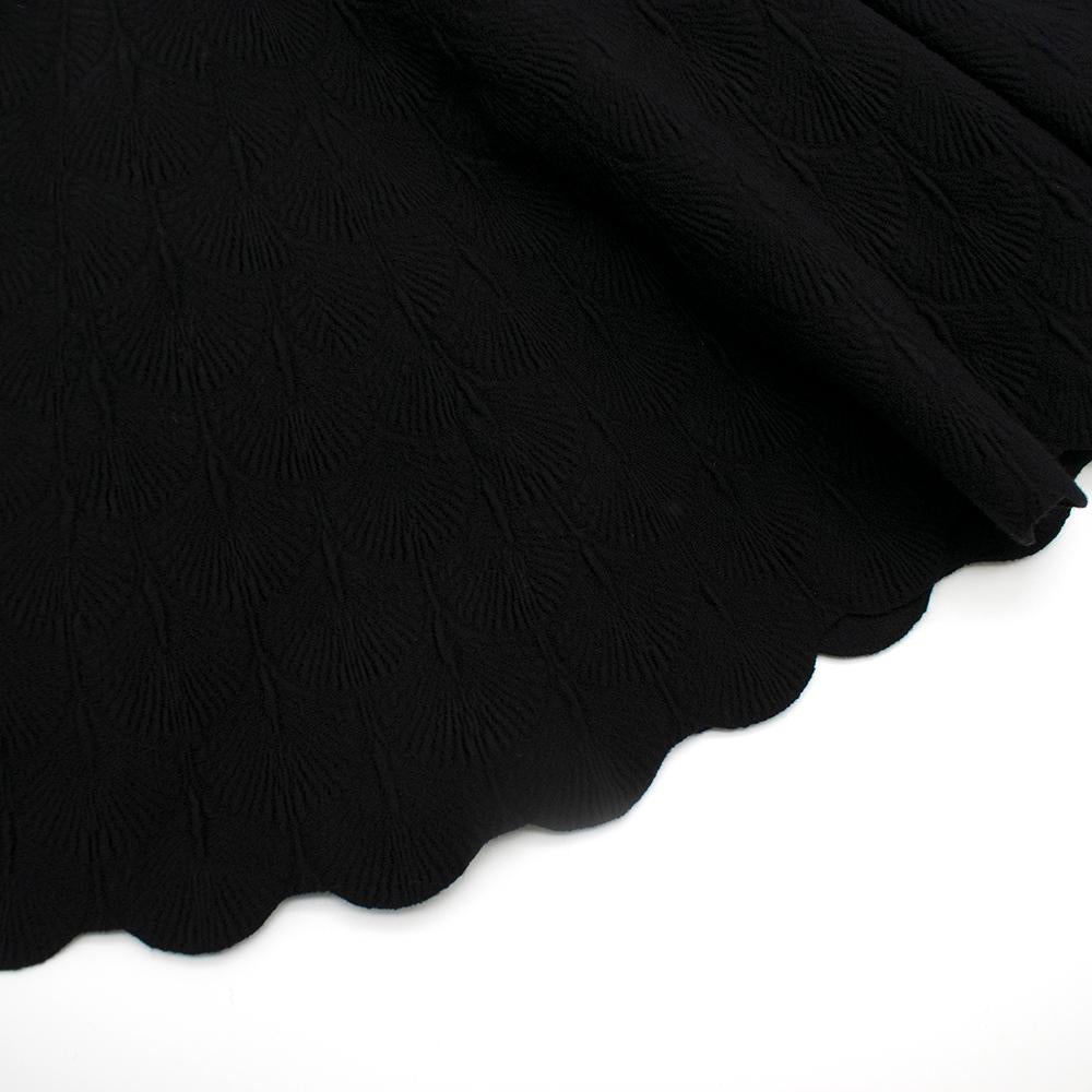 Alaia Black Jacquard-knit Scalloped Wool Mini Dress	36 2