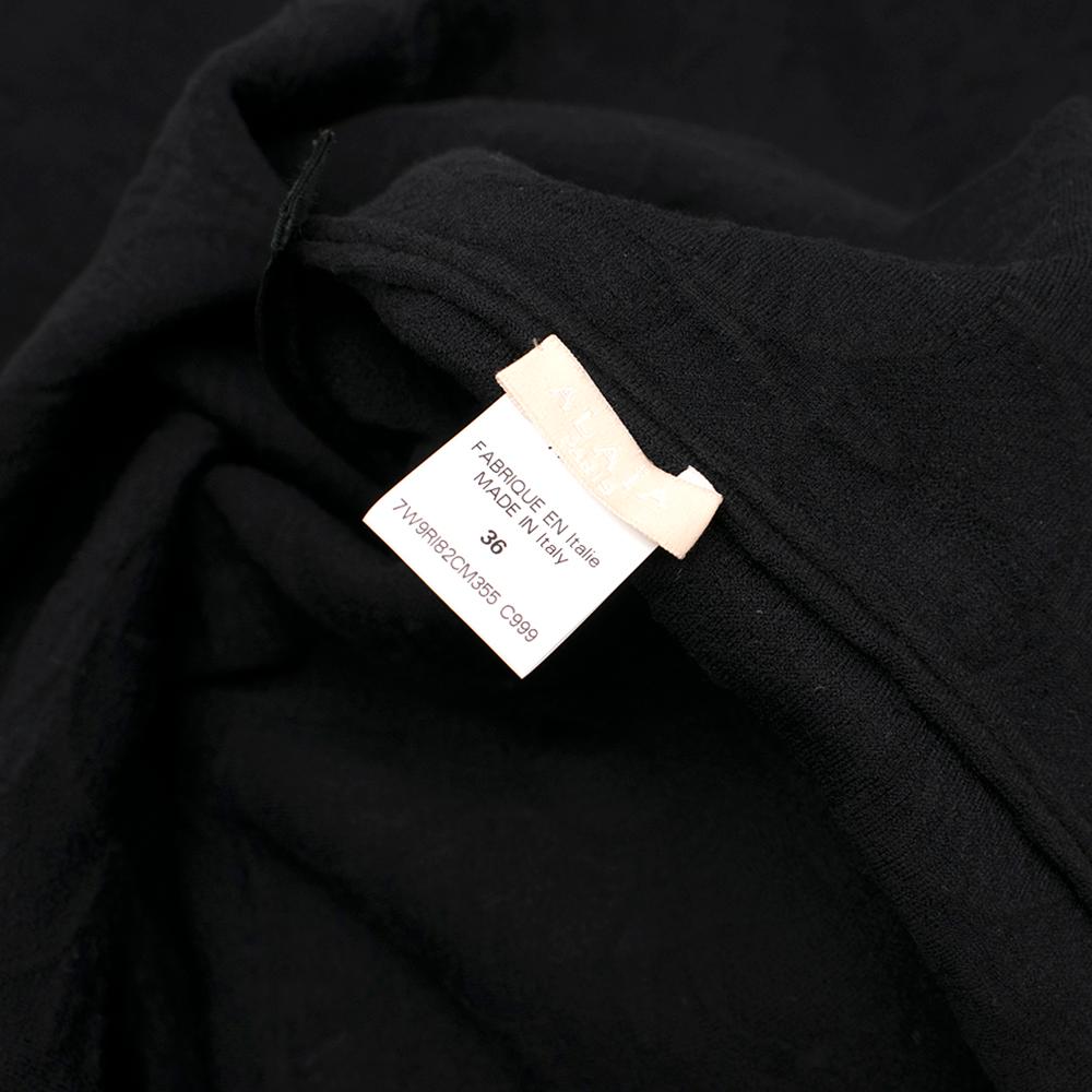Alaia Black Jacquard-knit Scalloped Wool Mini Dress	36 3