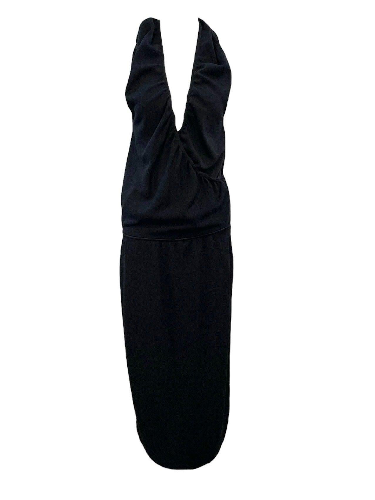 ALAIA Black Jersey Halter Gown, 1990s For Sale
