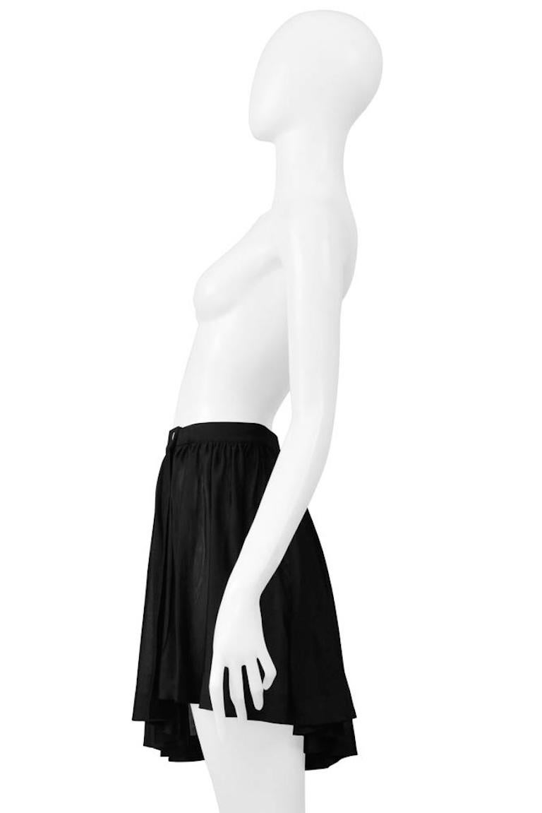 Alaia Black Jersey Snap Front Asymmetrical Mini Skirt en vente 1