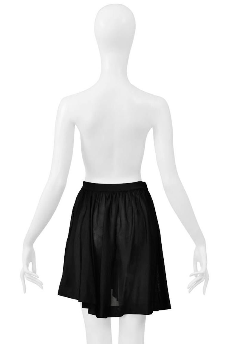 Alaia Black Jersey Snap Front Asymmetrical Mini Skirt en vente 3