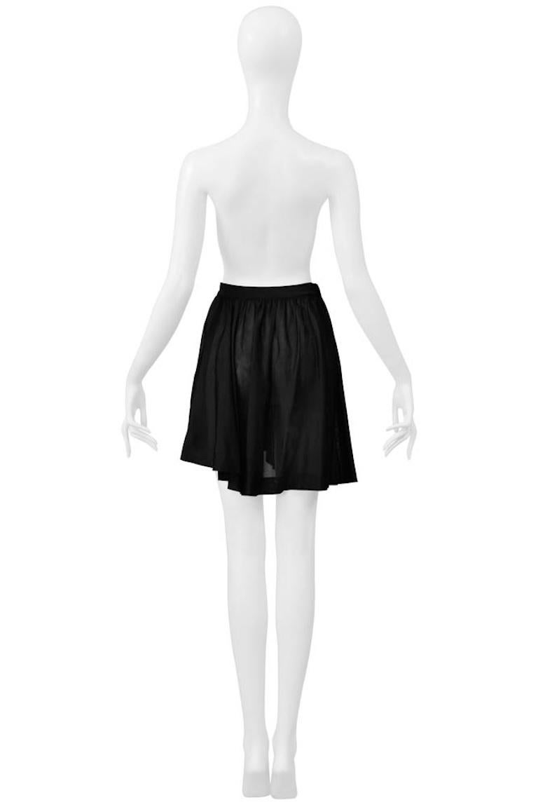 Alaia Black Jersey Snap Front Asymmetrical Mini Skirt en vente 4