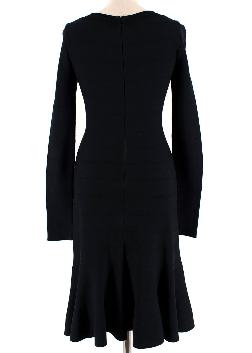 black midi fit and flare dress