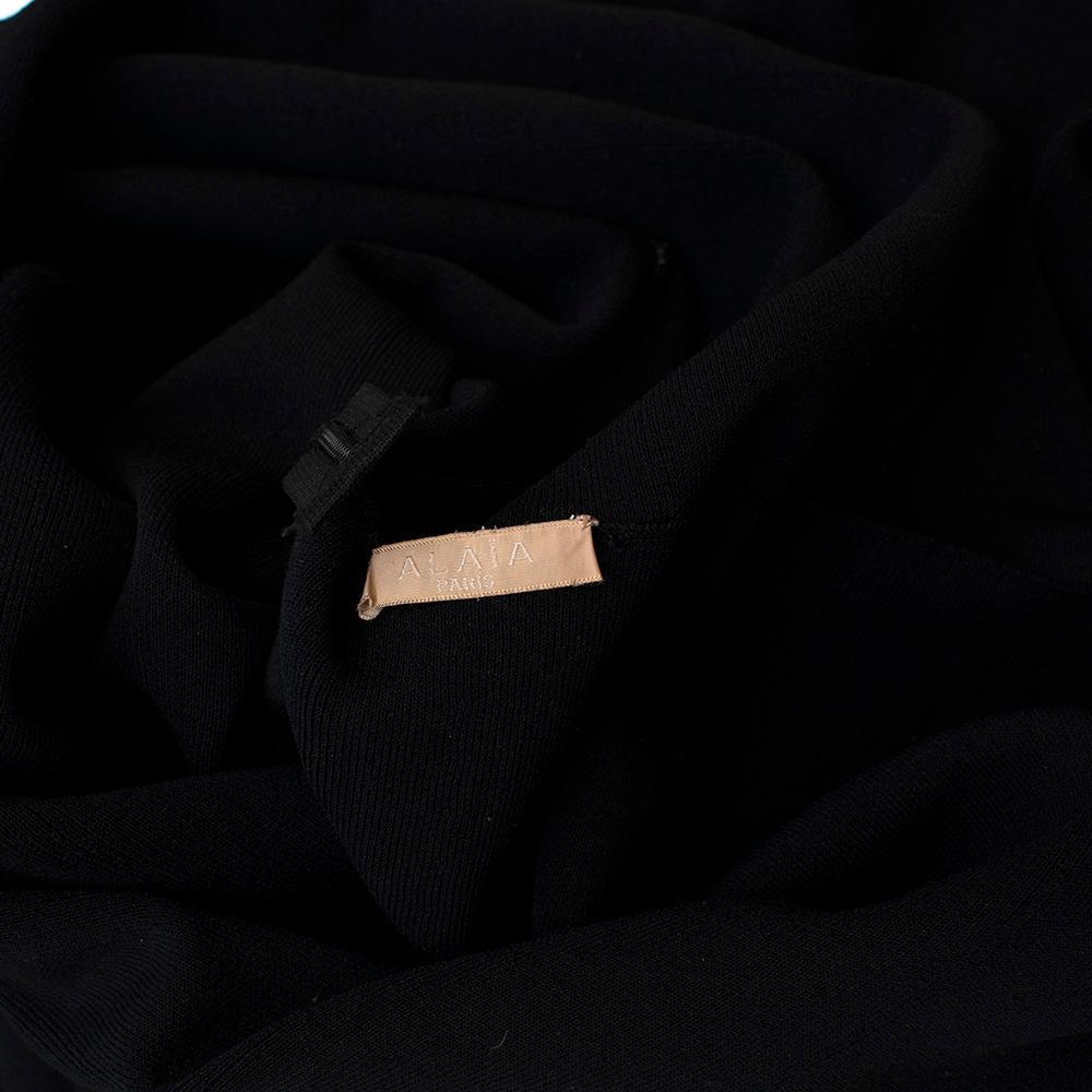 Women's Alaia Black Knit Midi Fit & Flare Dress - Size S  For Sale