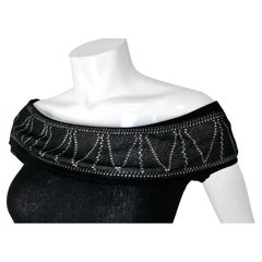 Alaïa Black Knit Off-The-Shoulder Vintage Bodysuit