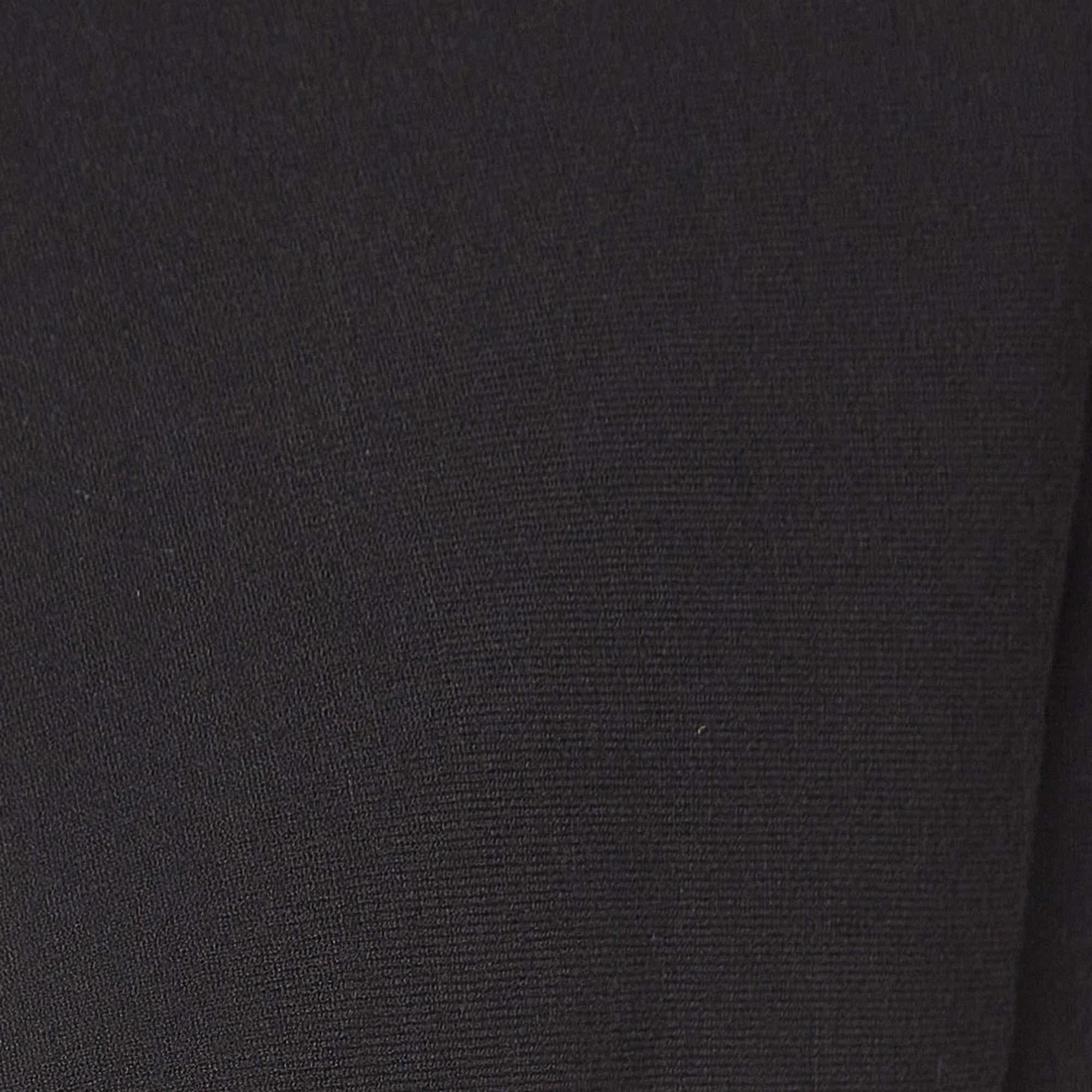 Alaia Black Knit Scallop Cut-Out Hem Cropped Cardigan L In Excellent Condition For Sale In Dubai, Al Qouz 2