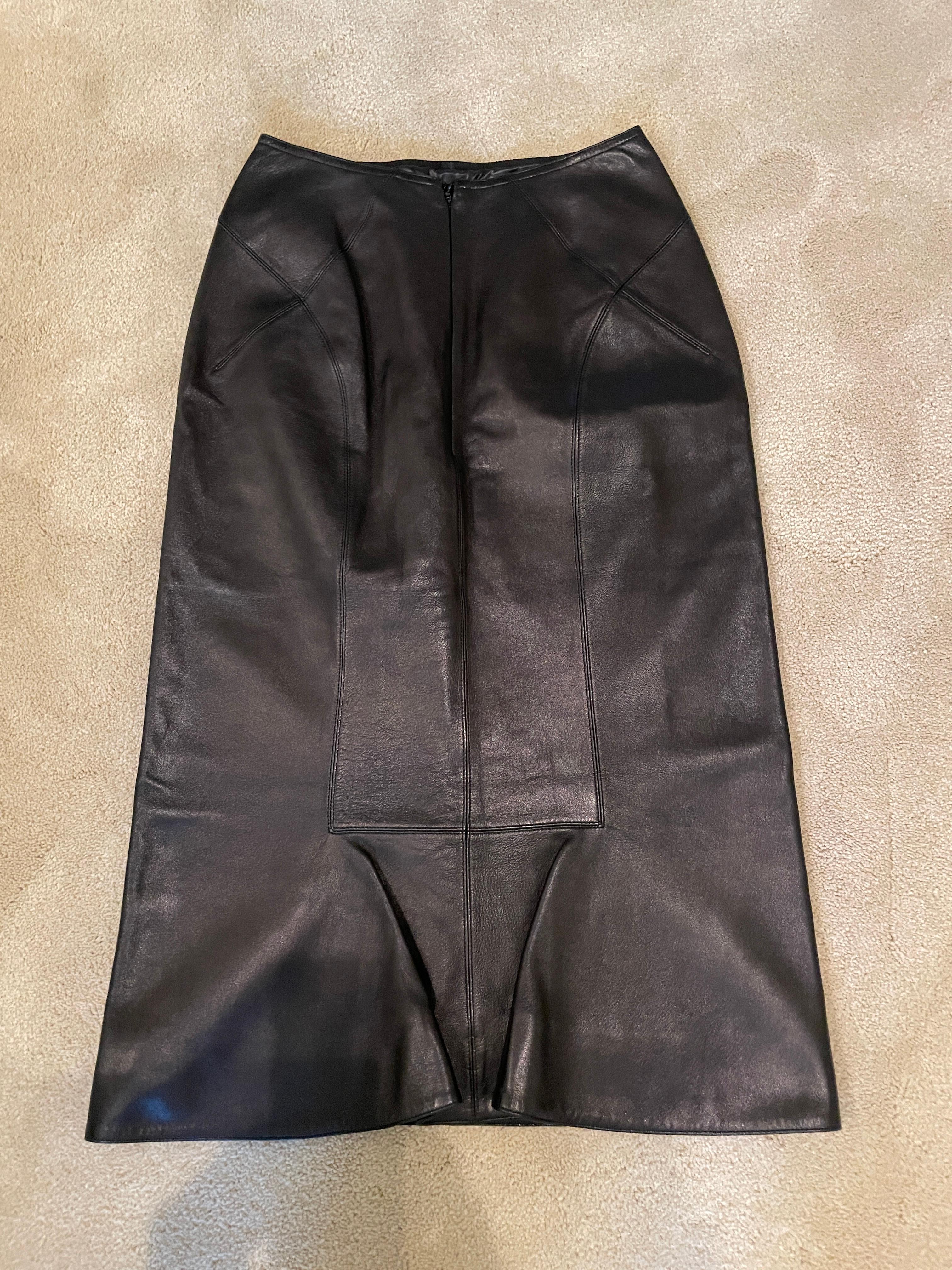 ALAIA black lamb leather skirt - SEXY In Excellent Condition In Leonardo, NJ