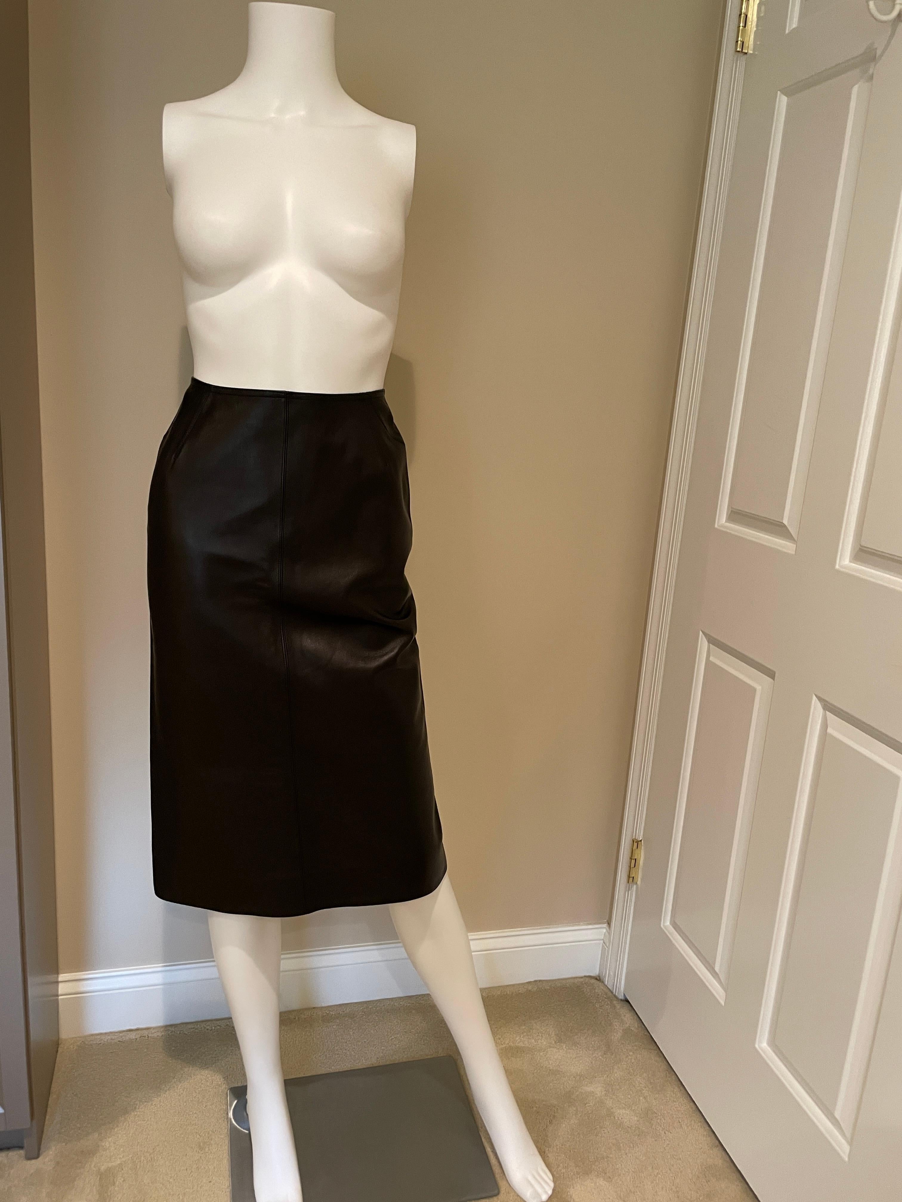 Women's ALAIA black lamb leather skirt - SEXY