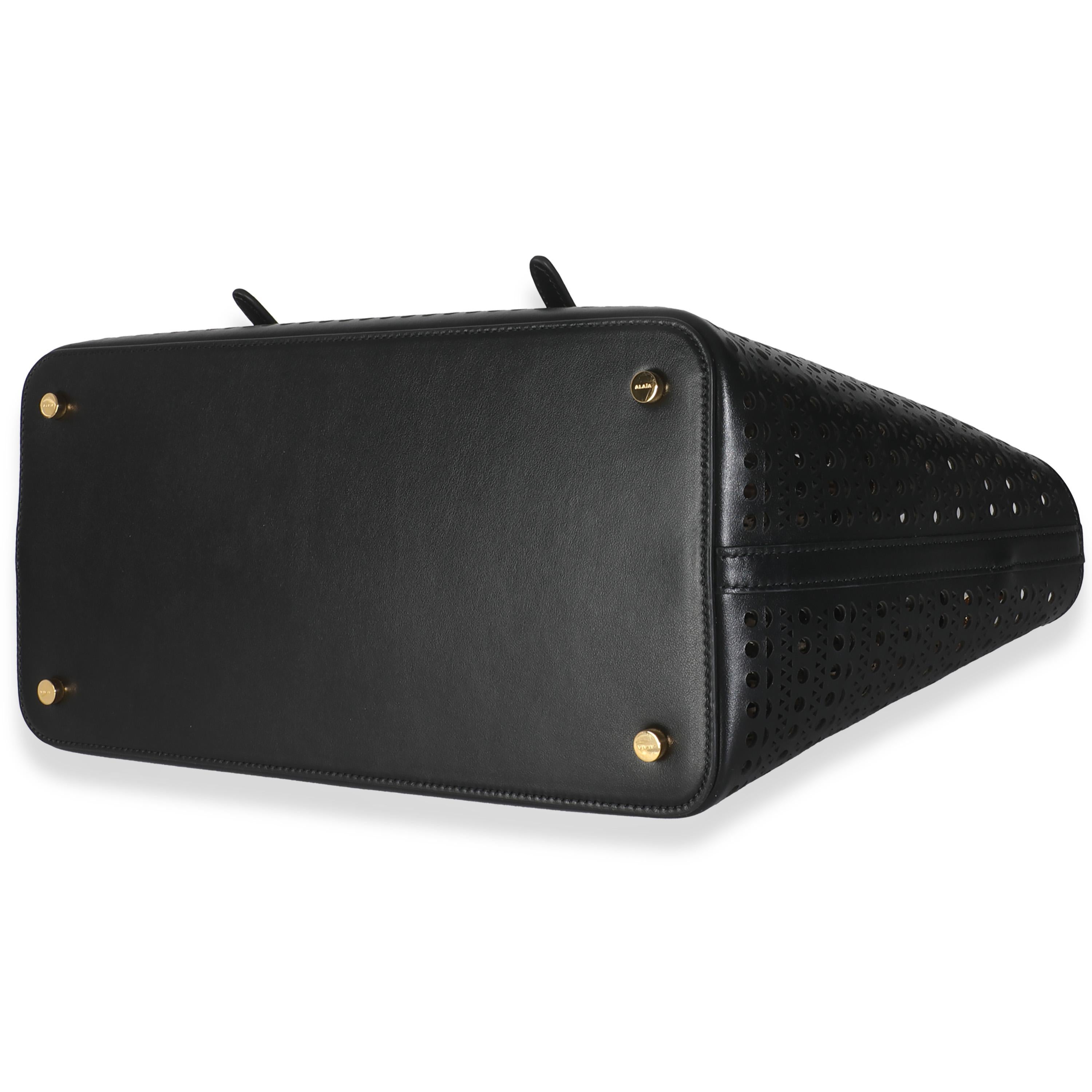 Women's or Men's Alaia Black Laser Cut Calfskin Neo Mina 32 For Sale