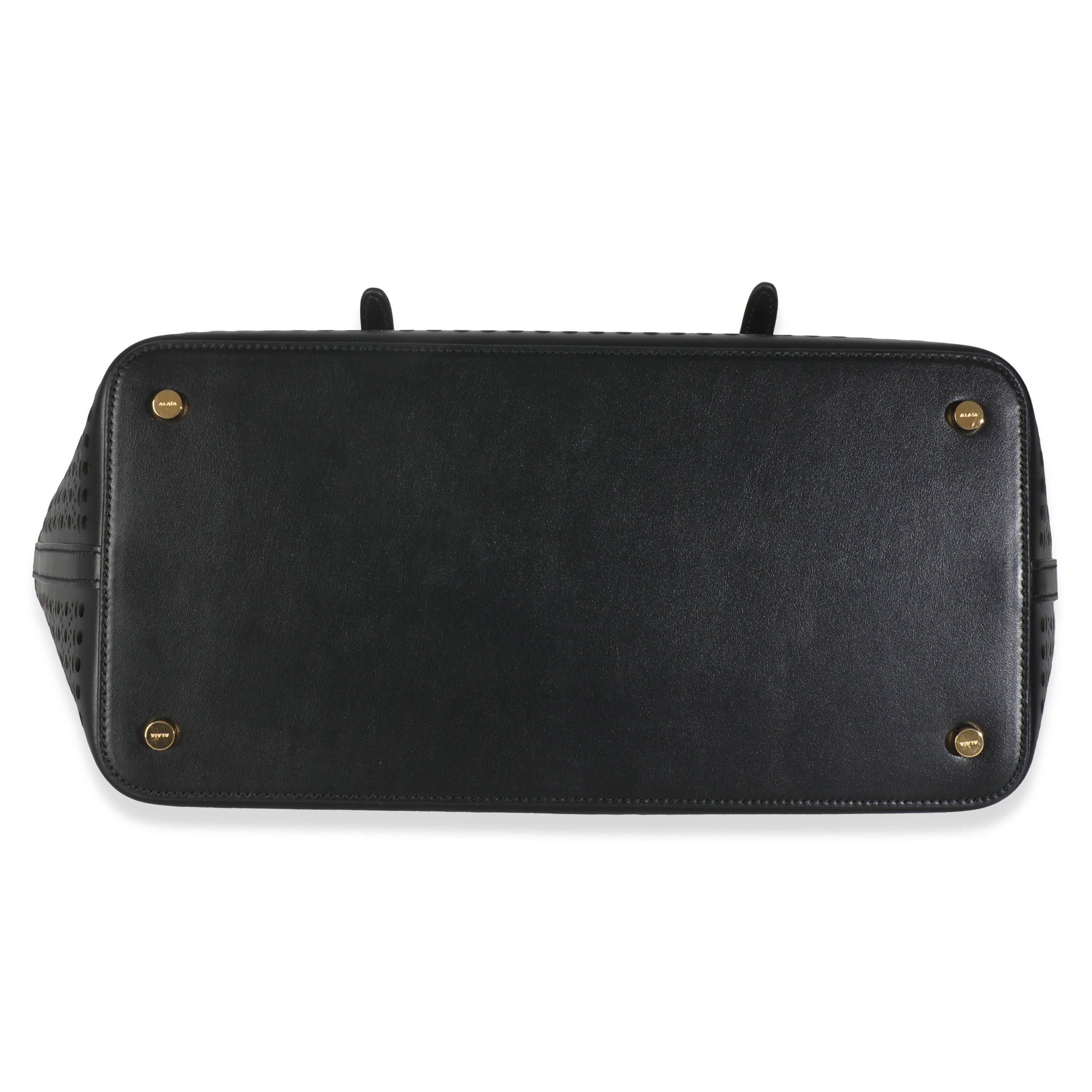 Alaia Black Laser Cut Calfskin Neo Mina 32 For Sale 3