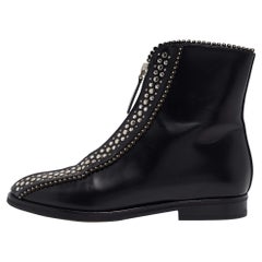 Alaia Black Leather Ankle Length Boots 35.5