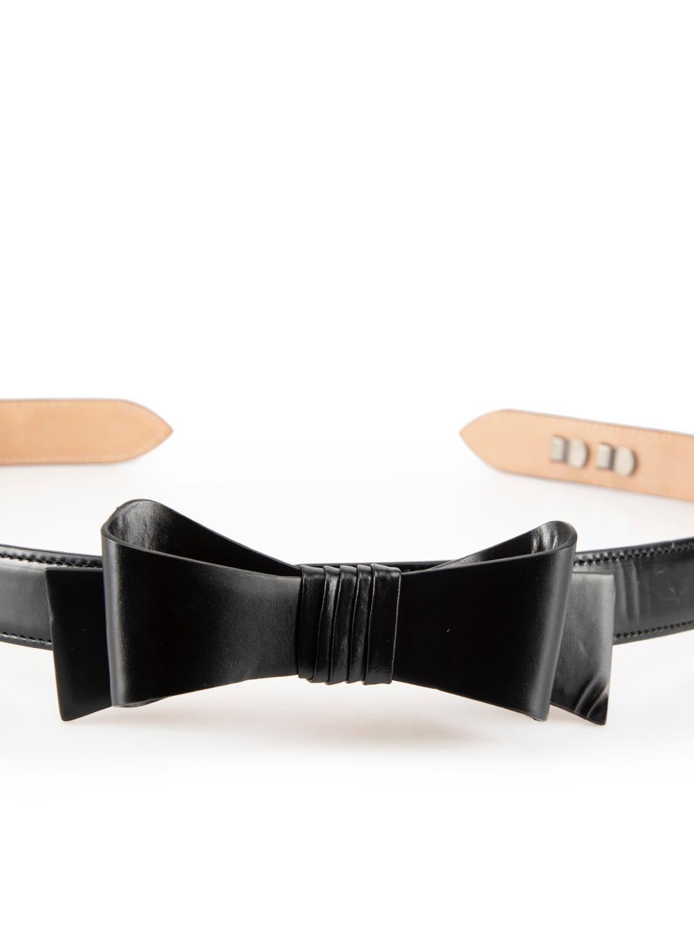 Alaïa Black Leather Bow Skinny Belt In Good Condition In London, GB