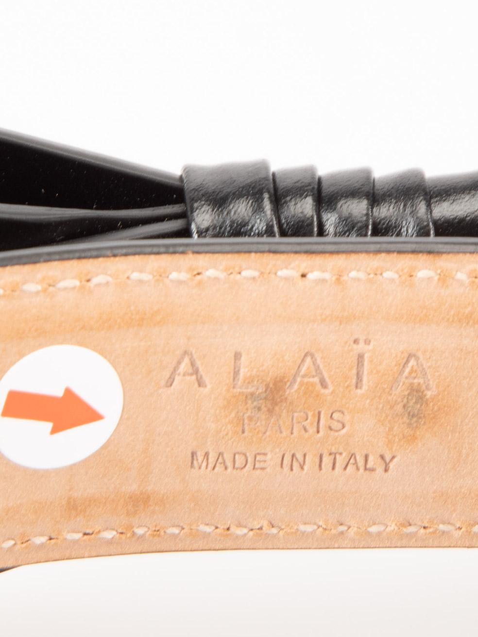 Alaïa Black Leather Bow Skinny Belt 3