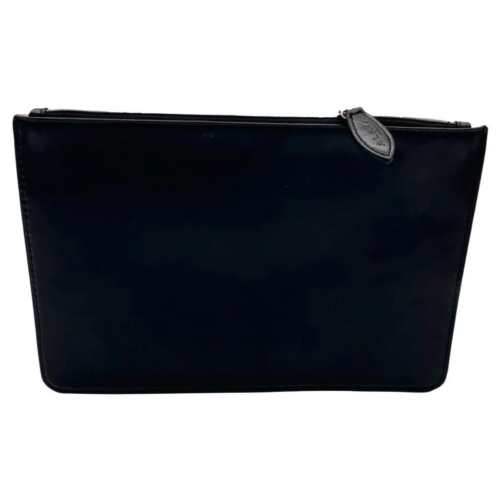 Alaia Black Leather Clutch  For Sale