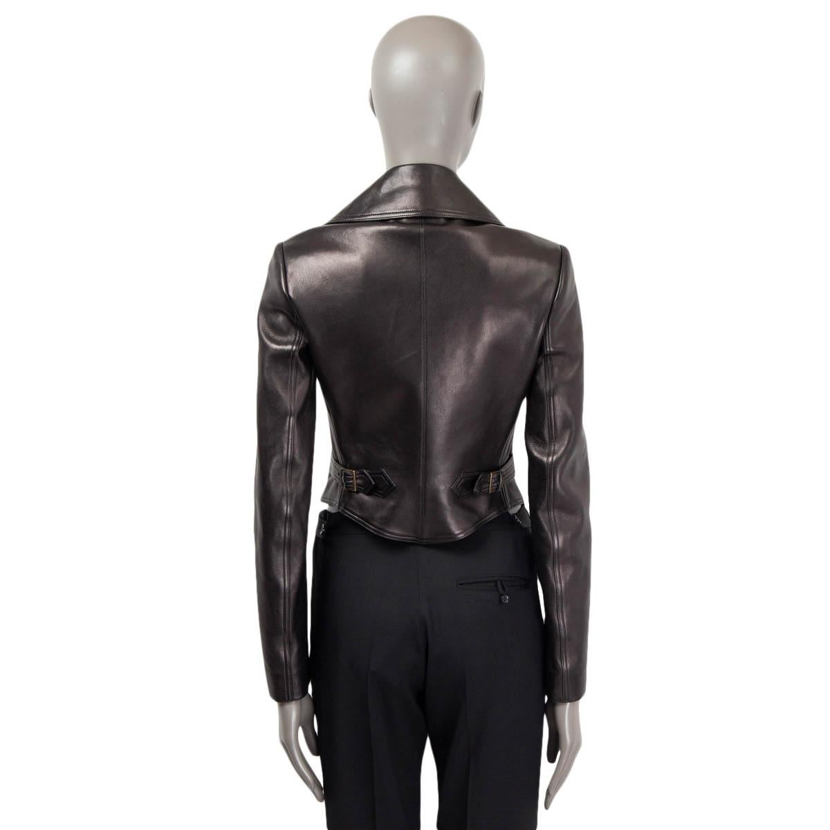 De las mujeres Chaqueta blazer ALAIA CROPPED de cuero negro 40 S en venta