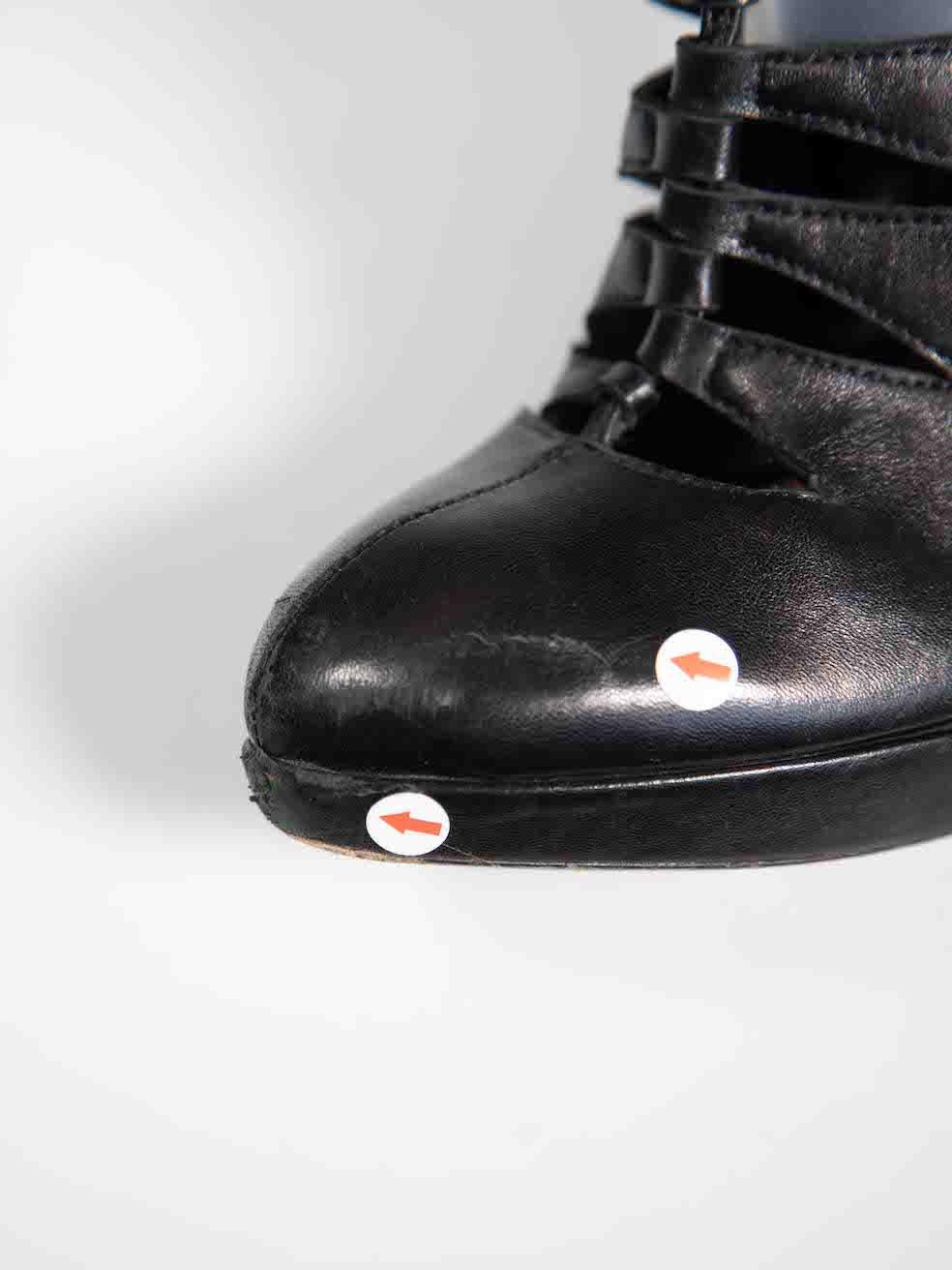 Alaïa Black Leather Cutout Knee High Boots Size IT 39 For Sale 2