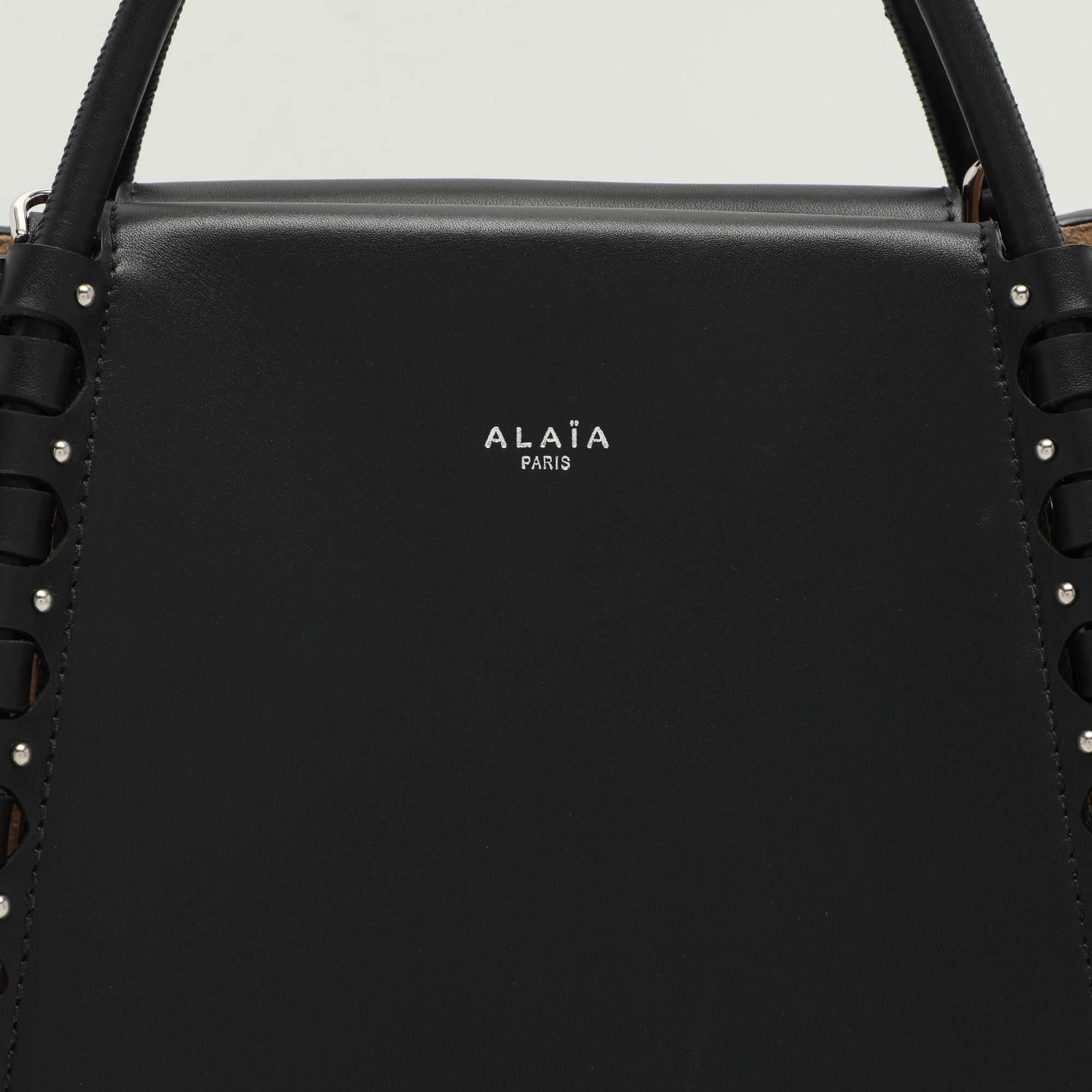 Alaia Black Leather Le Hinge Tote 1