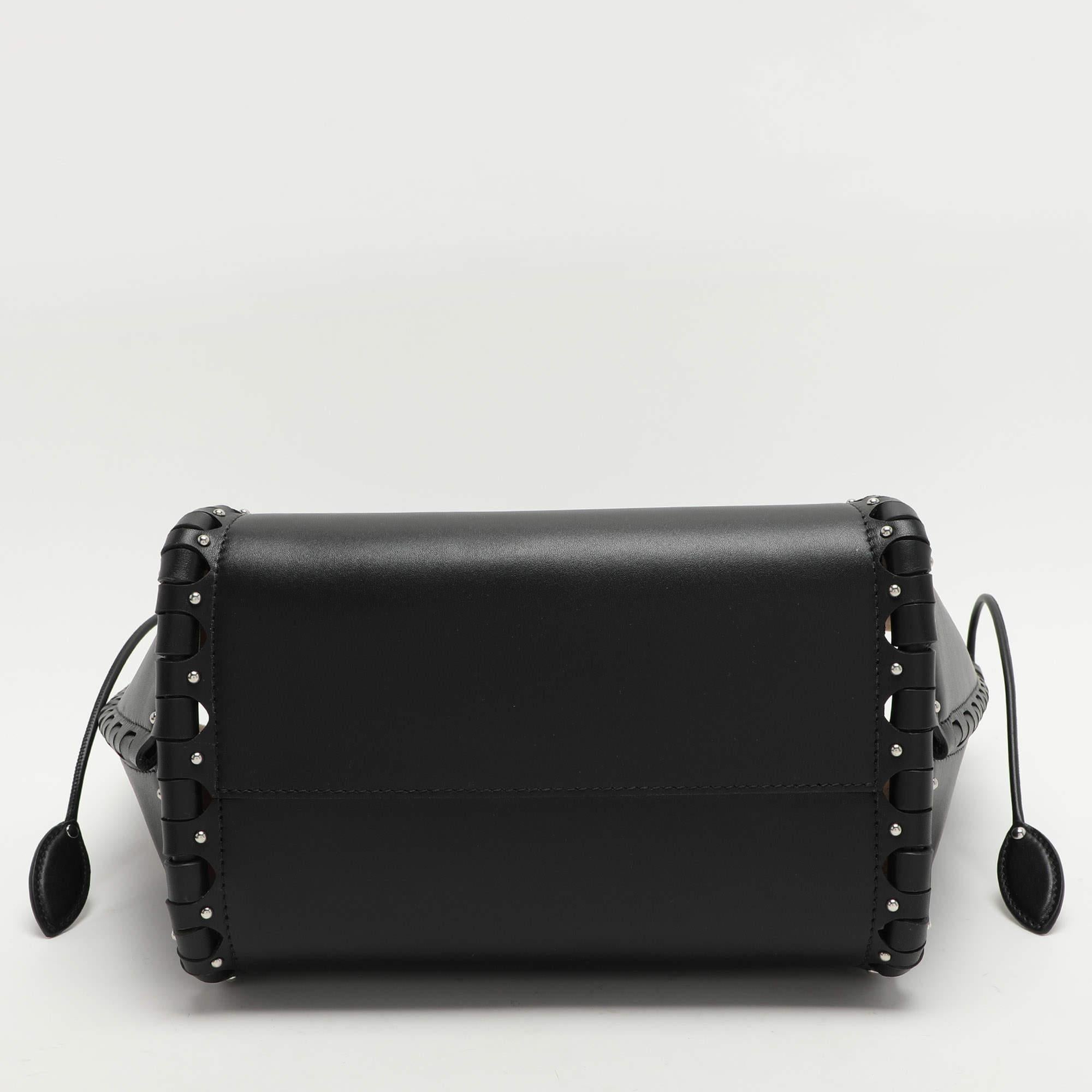 Alaia Black Leather Le Hinge Tote 2