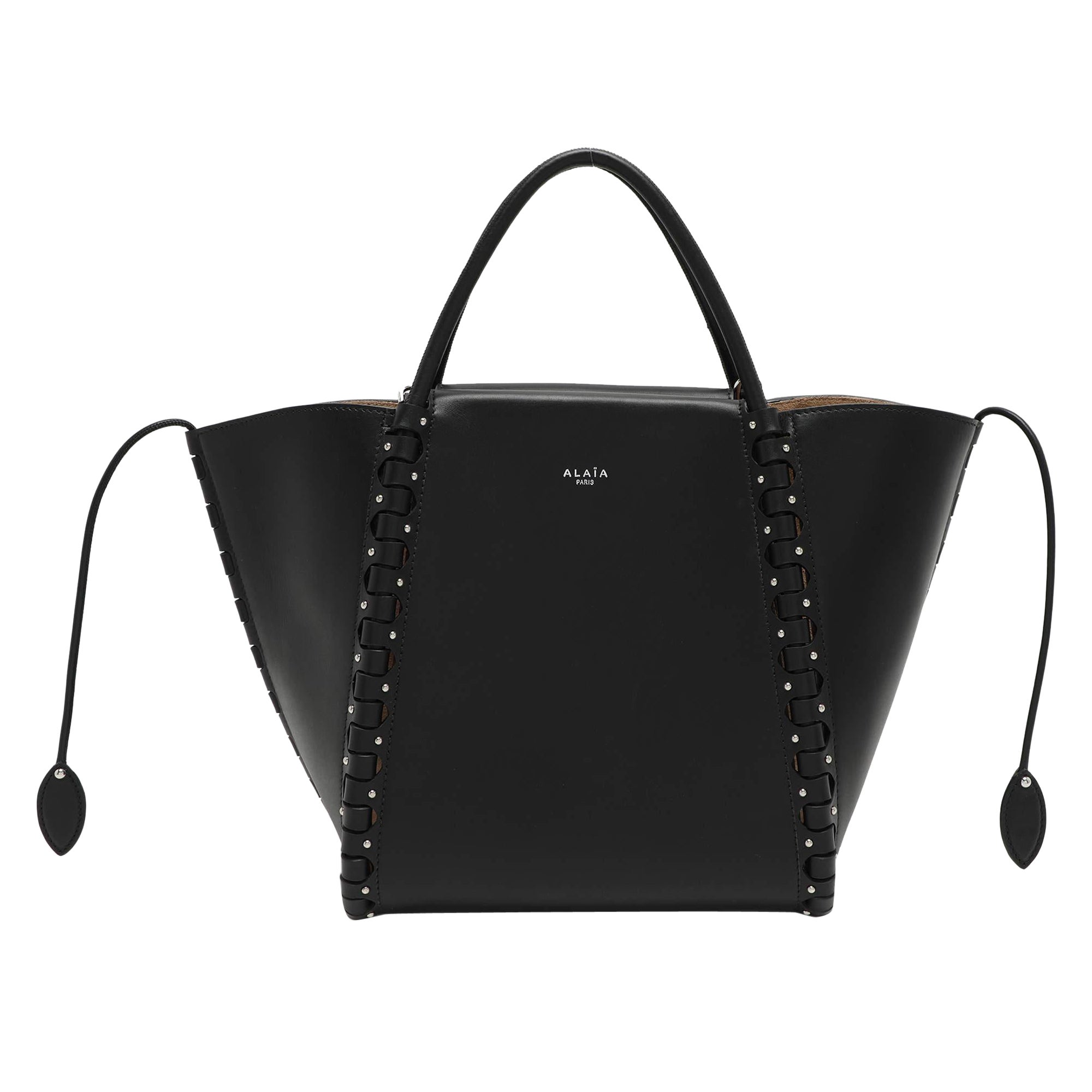 Alaia Black Leather Le Hinge Tote
