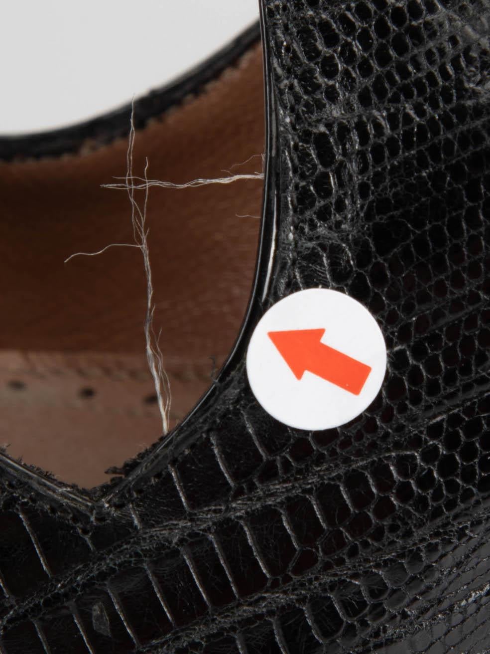 Alaïa - Talons en cuir noir gaufré au lézard - Taille IT 36 en vente 1