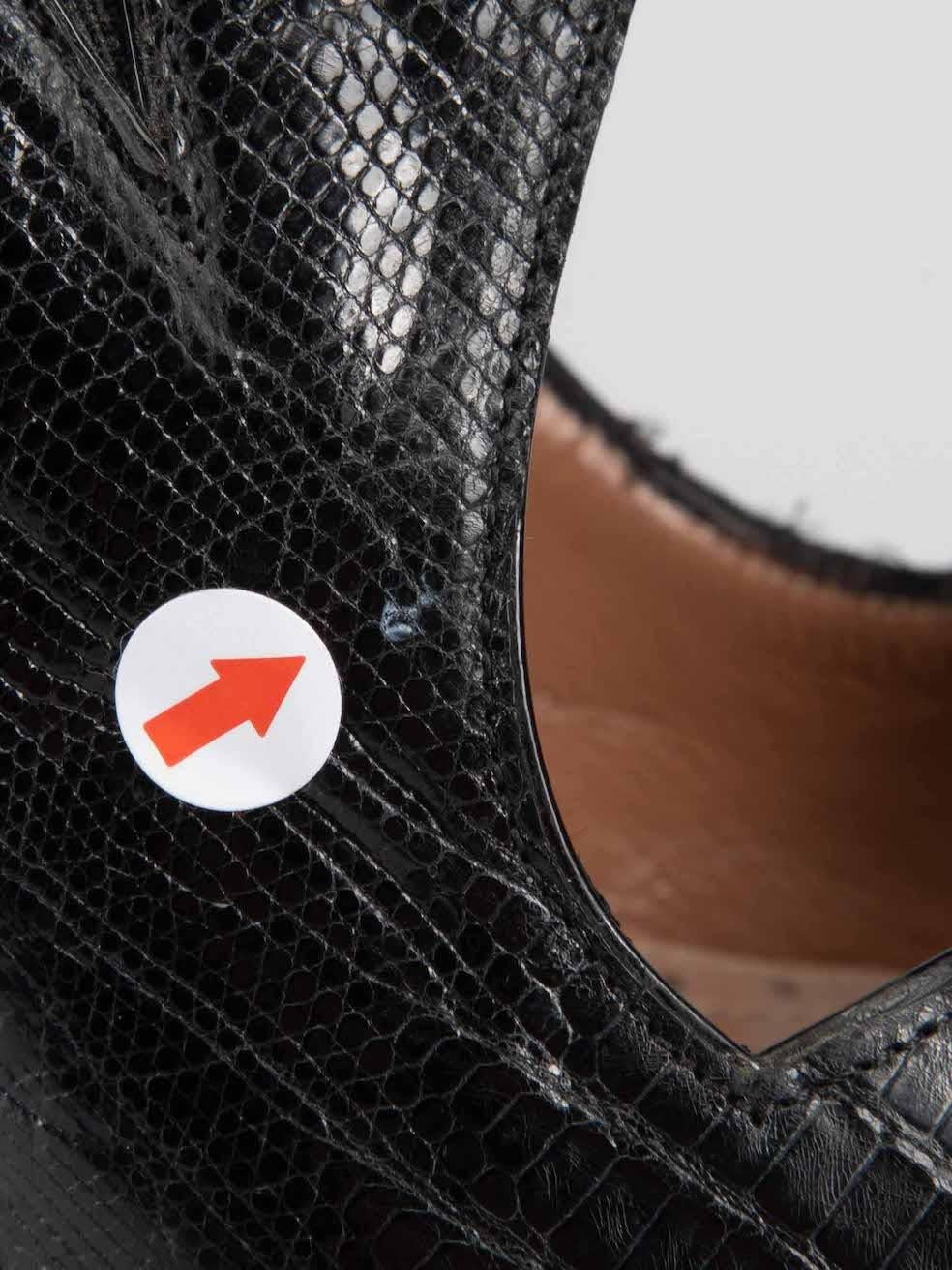 Alaïa - Talons en cuir noir gaufré au lézard - Taille IT 36 en vente 4