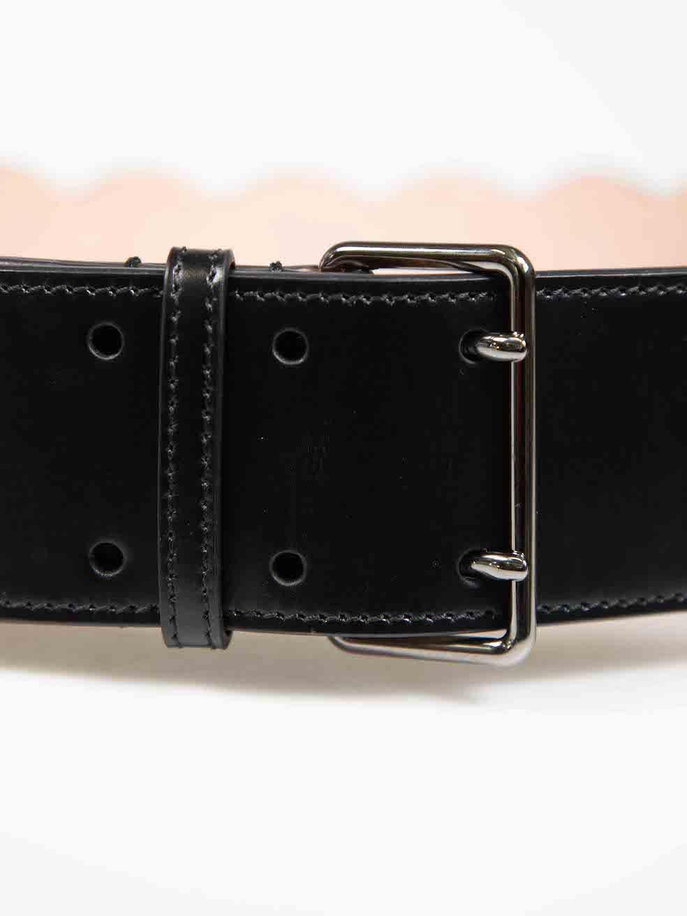 Women's Alaïa Black Leather Patterned Belt For Sale