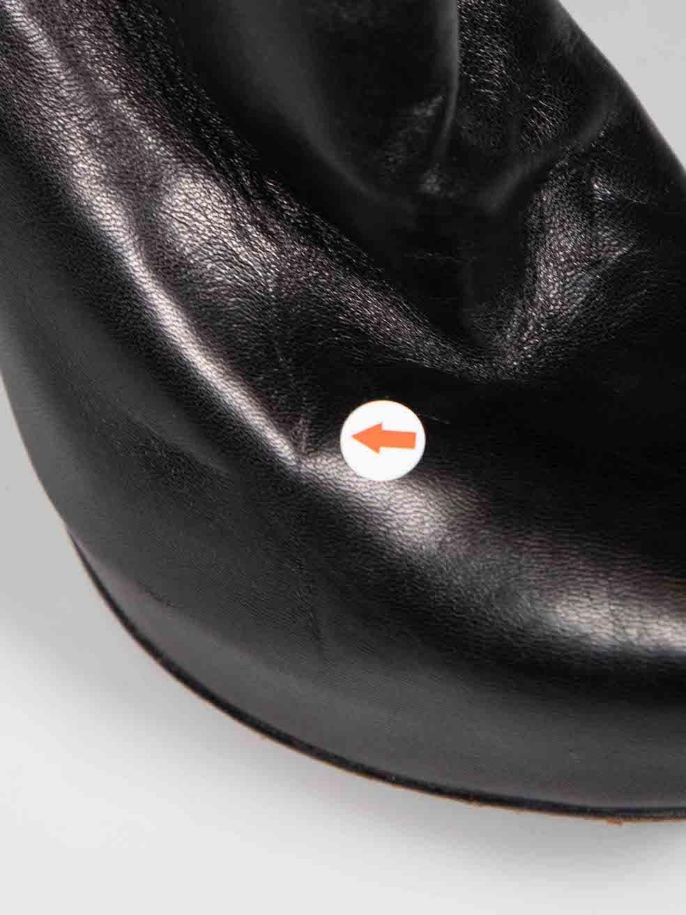 Alaïa Black Leather Ruffle Platform Boots Size IT 39.5 For Sale 1